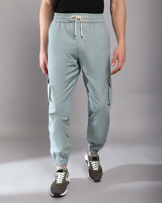 Men's Forest Green Loose Comfort Fit Cargo Jogger Pants