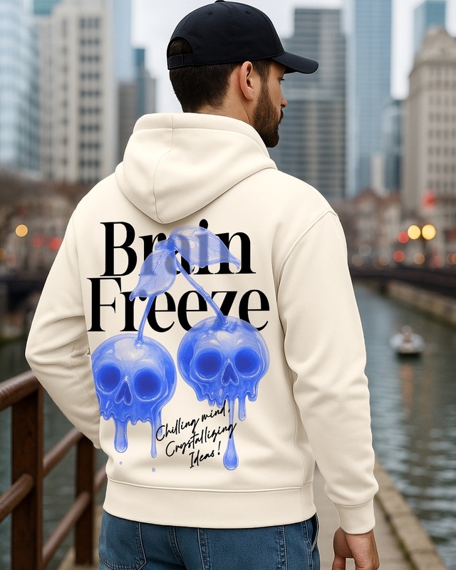 Shop Men's Gardenia Chillzz Graphic Printed Oversized Hoodies-Front