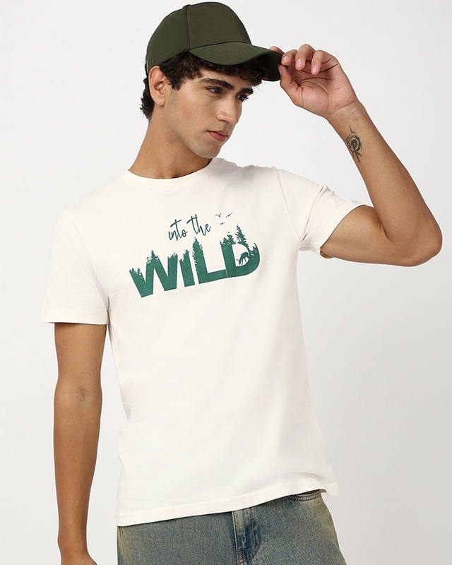 Shop Men's Gardenia Into The Wild Graphic Printed T-shirt-Front
