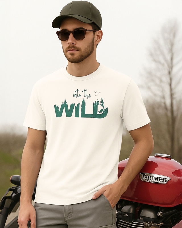 Shop Men's Gardenia Into The Wild Graphic Printed T-shirt-Front