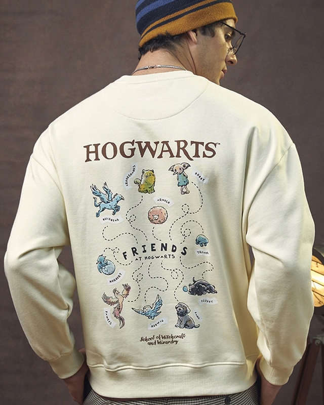 Men's Gardenia School of Witch Craft Graphic Printed Oversized Sweatshirt