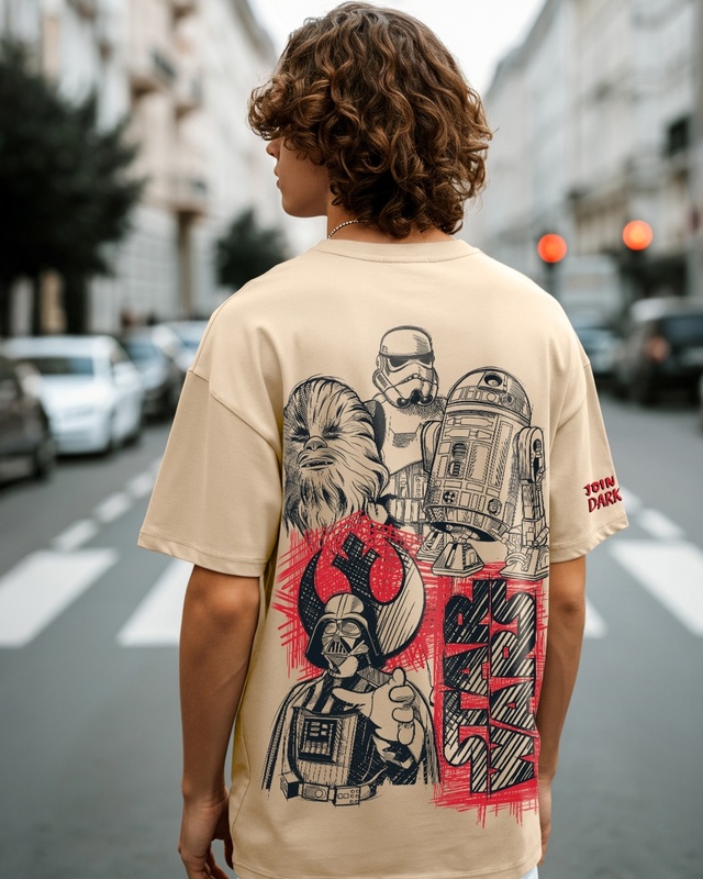 Shop Men's Ginger Root Brown Courage Loyalty Hope Graphic Printed Oversized T-shirt-Front