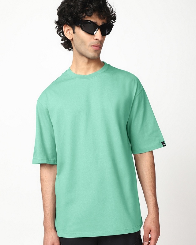 Shop Men's Granite Green Oversized T-shirt-Front