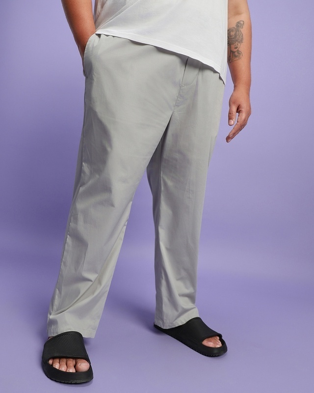 Shop Men's Grey Plus Size Pyjamas-Front
