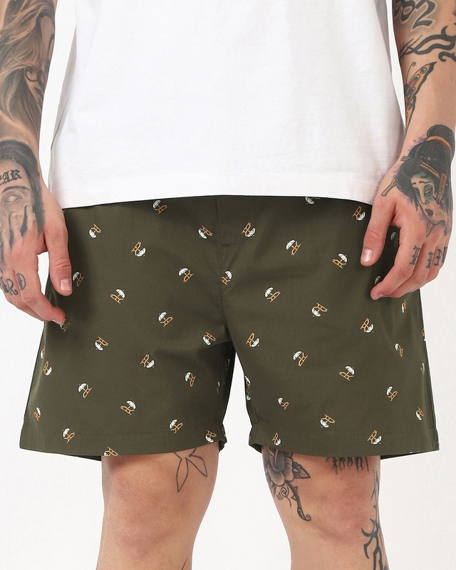 Shop Men's Green All Over Printed Boxers-Front