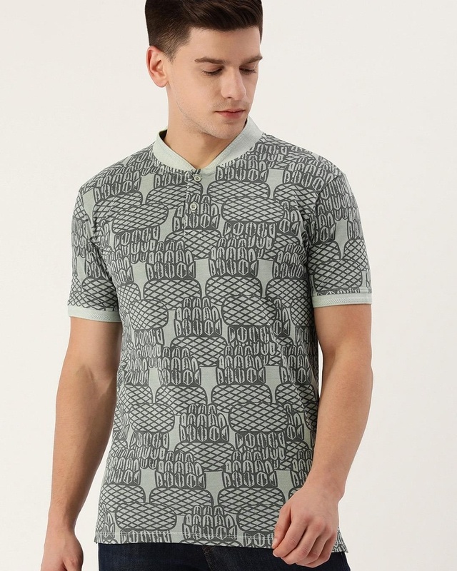 Shop Men's Green All Over Printed T-shirt-Front