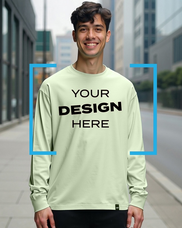 Shop Men's Green Customizable Oversized T-shirt-Front