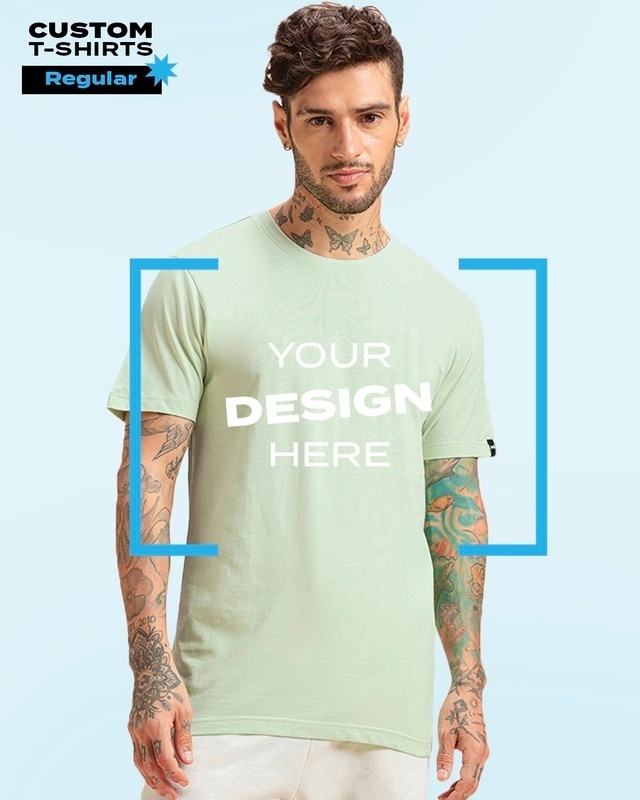 Shop Men's Green Customizable T-shirt-Front
