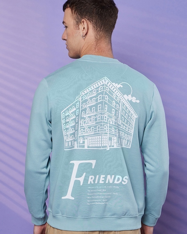 Shop Men's Harbor Gray Friends Forever Graphic Printed Sweatshirt-Front