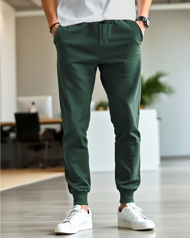 Shop Men's Green Joggers-Front