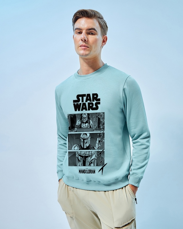 Shop Men's Green Mando Graphic Printed Sweatshirt-Front