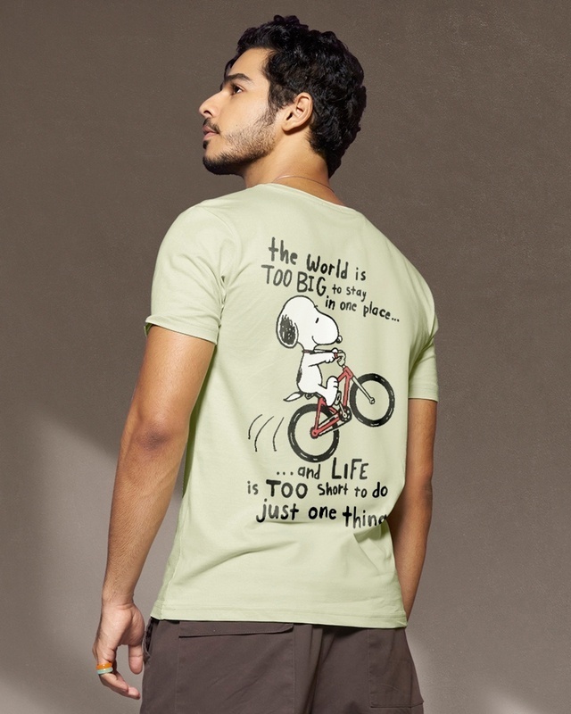 Shop Men's Green Move On Graphic Printed T-shirt-Front