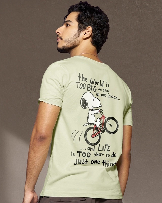 Shop Men's Green Move On Graphic Printed T-shirt-Front