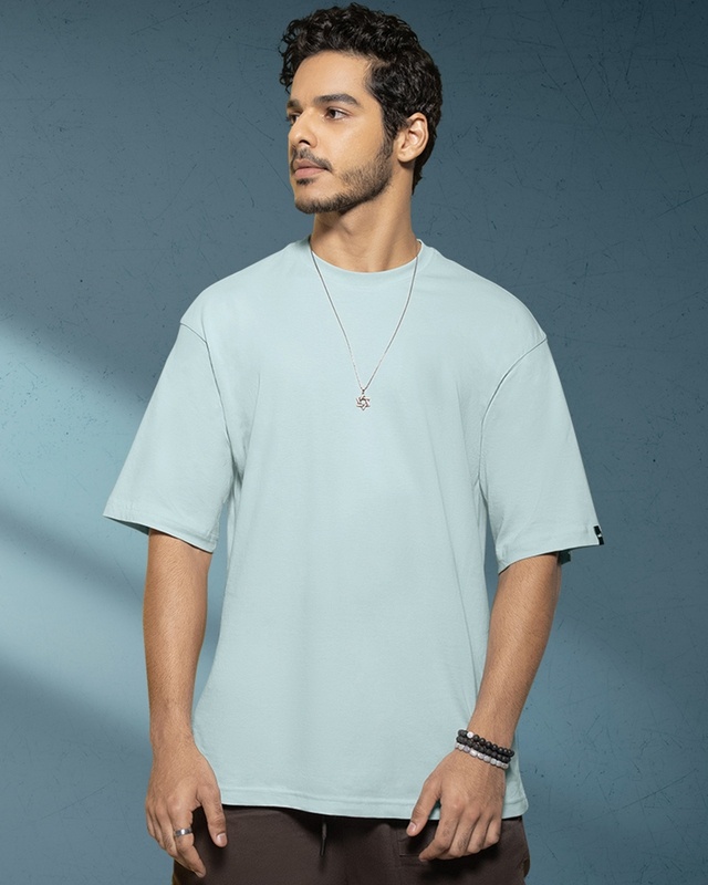 Shop Men's Green Oversized T-shirt-Front