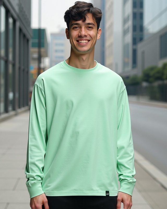 Shop Men's Green Oversized T-shirt-Front