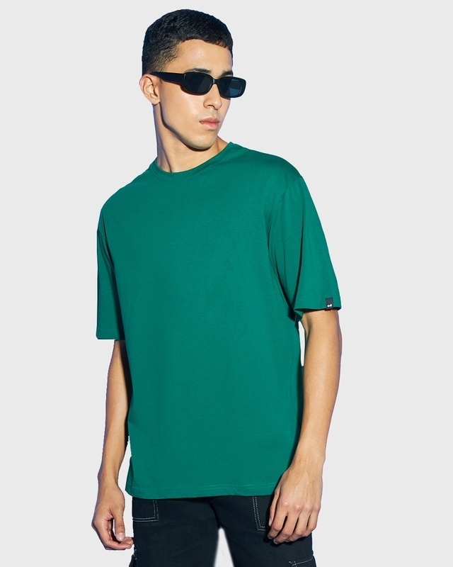 Shop Men's Green Oversized T-shirt-Front