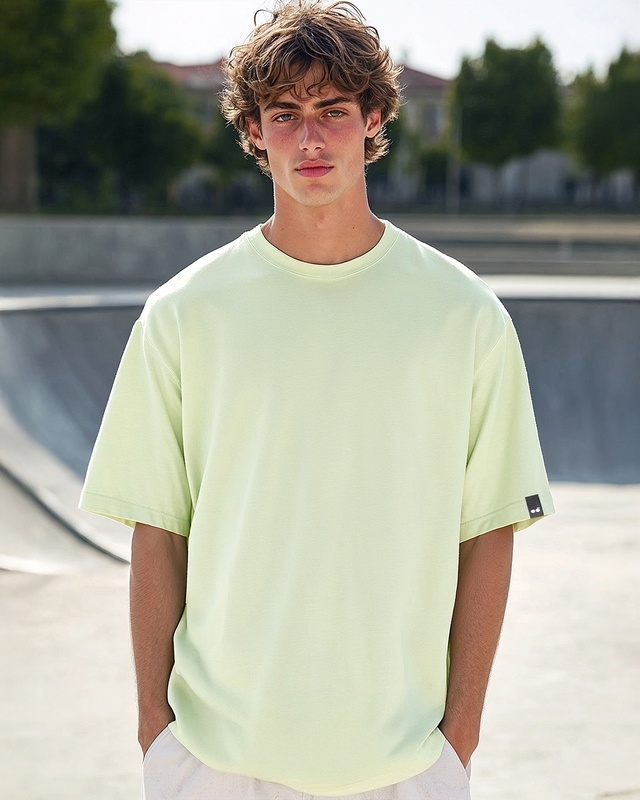 Shop Men's Green Oversized T-shirt-Front