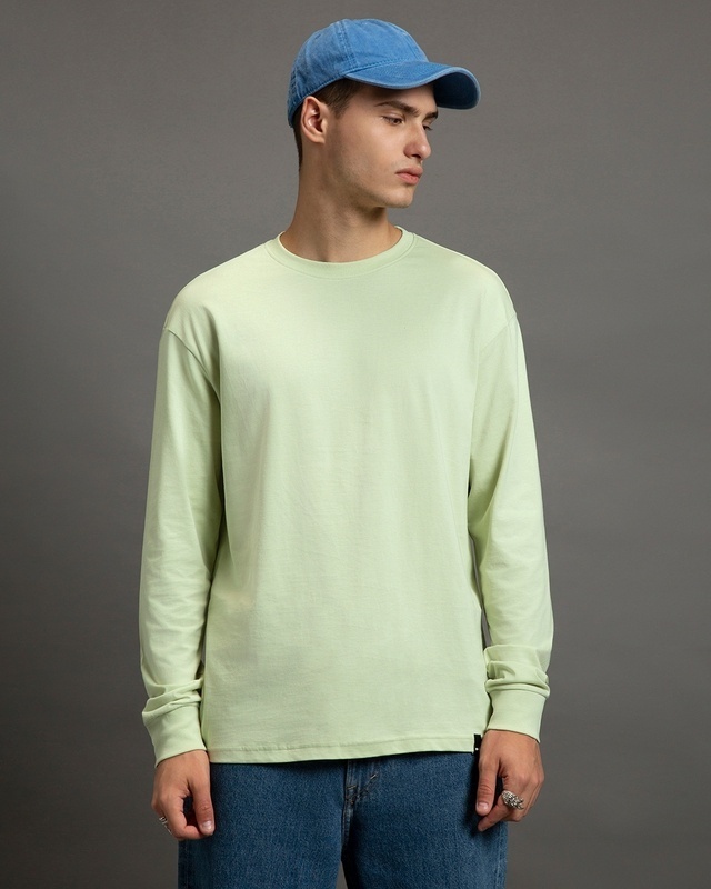 Shop Men's Green Oversized T-shirt-Front