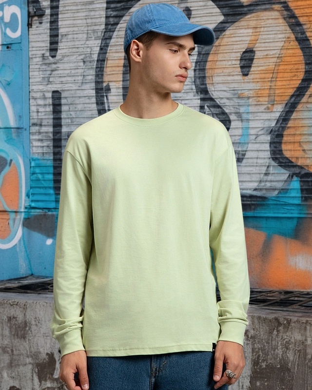 Shop Men's Green Oversized T-shirt-Front