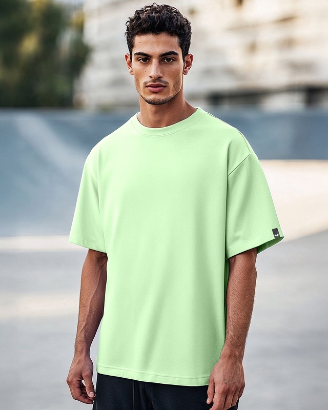 Shop Men's Green Oversized T-shirt-Front