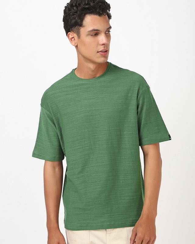 Shop Men's Green Oversized T-shirt-Front
