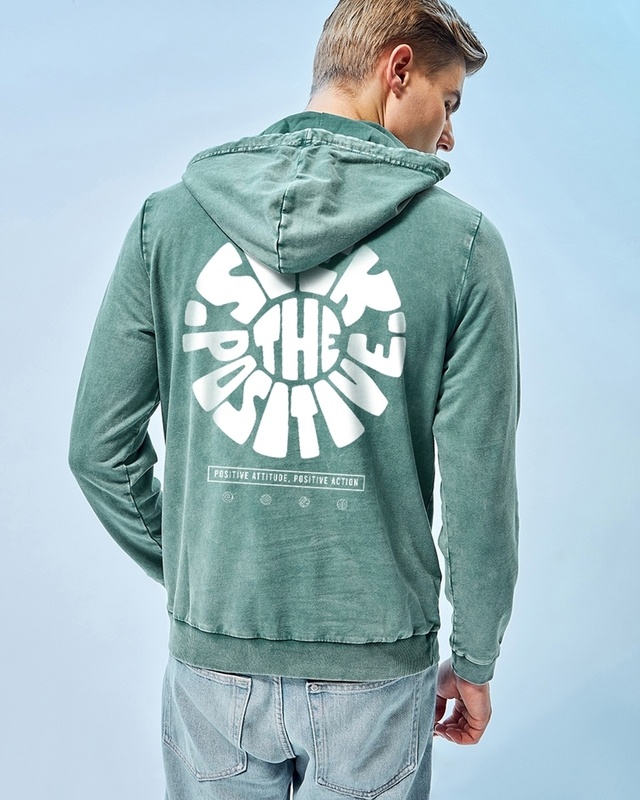 Shop Men's Green Peace Seeker Graphic Printed Hoodies-Front
