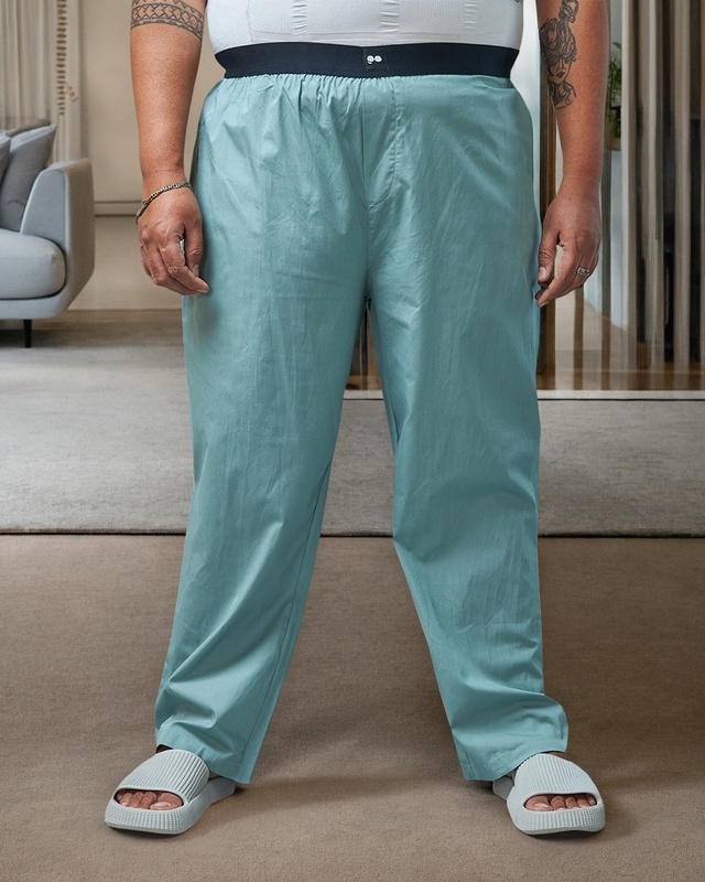 Shop Men's Green Plus Size Pyjamas-Front