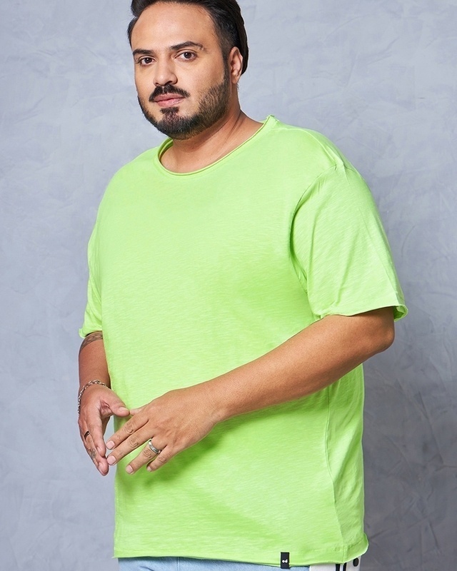 Shop Men's Green Plus Size T-shirt-Front