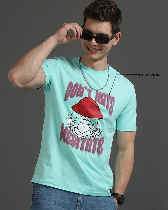 Shop Men's Green Puff Printed T-Shirt-Front