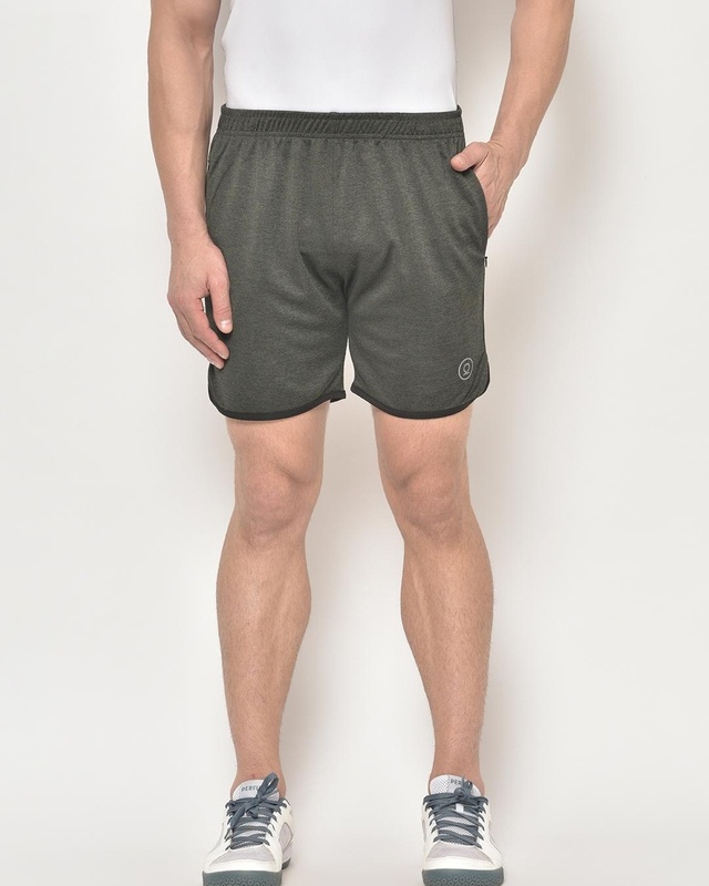 Shop Men's Green Self Designed Shorts-Front
