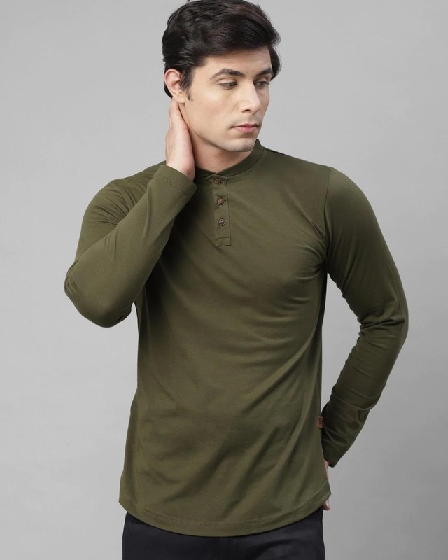 Shop Men's Green Slim Fit T-shirt-Front