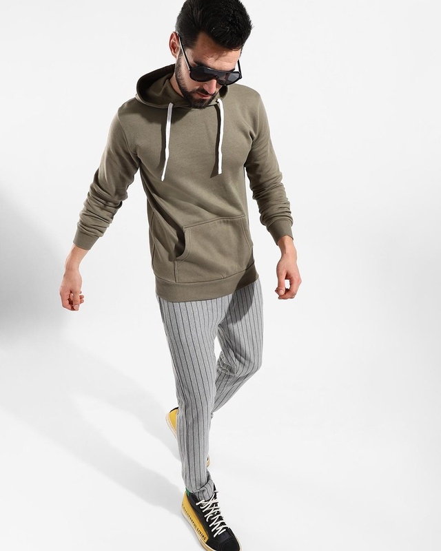 Shop Men's Green Striped Tracksuit-Front