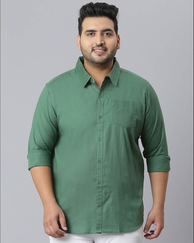Shop Men's Green Stylish Full Sleeve Casual Shirt-Front