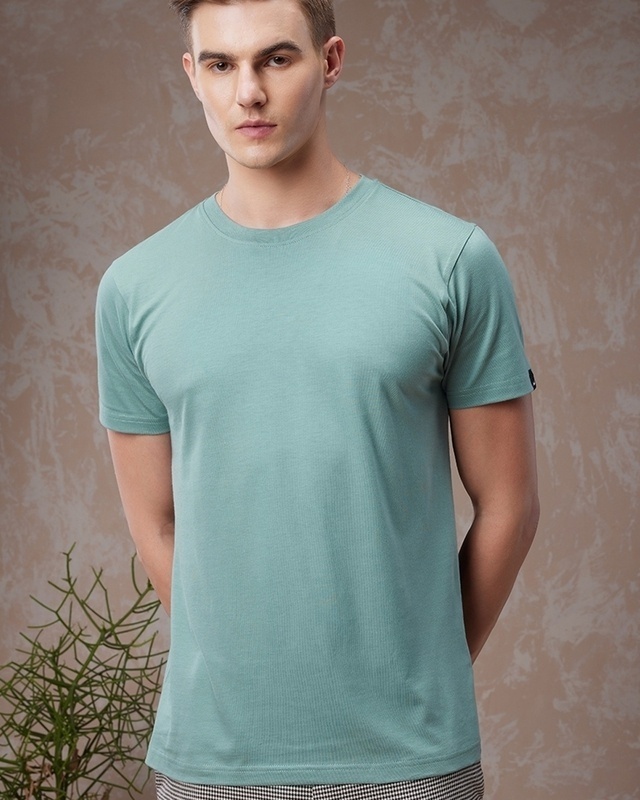 Shop Men's Green T-shirt-Front