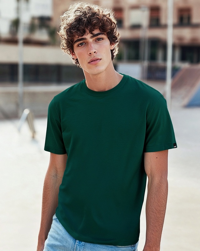 Shop Men's Green T-shirt-Front