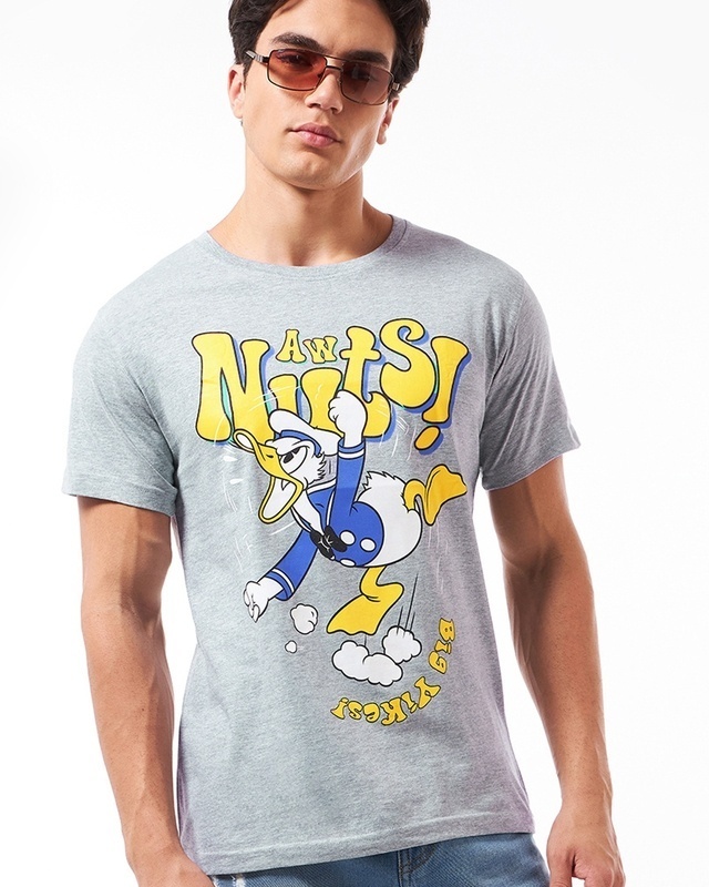 Shop Men's Grey Awnuts Graphic Printed T-shirt-Front