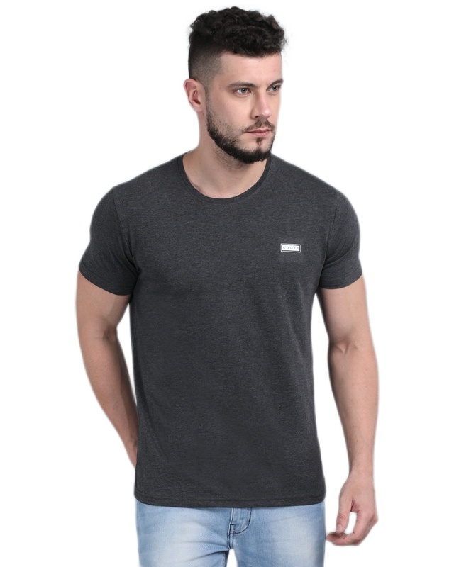 Shop Men's Grey Casual T-shirt-Front