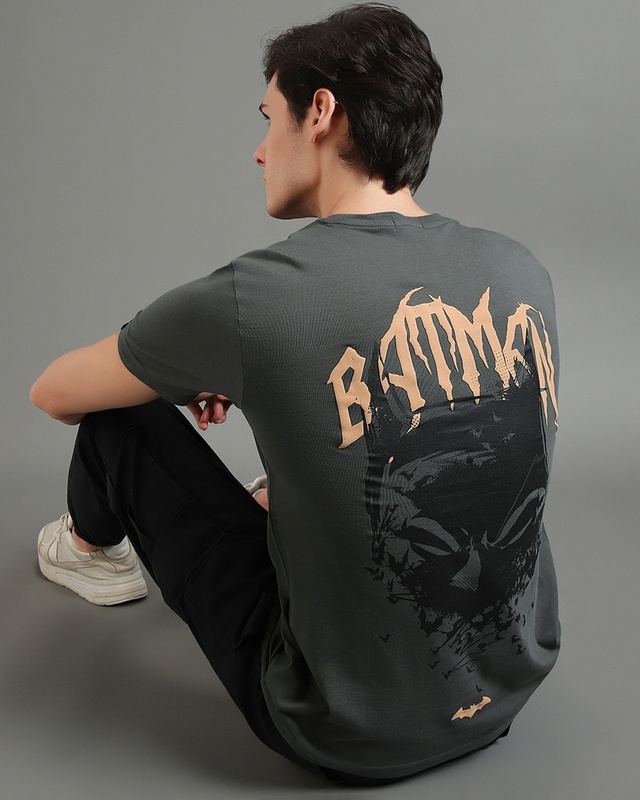 Shop Men's Grey Forever Batman Graphic Printed T-shirt-Front
