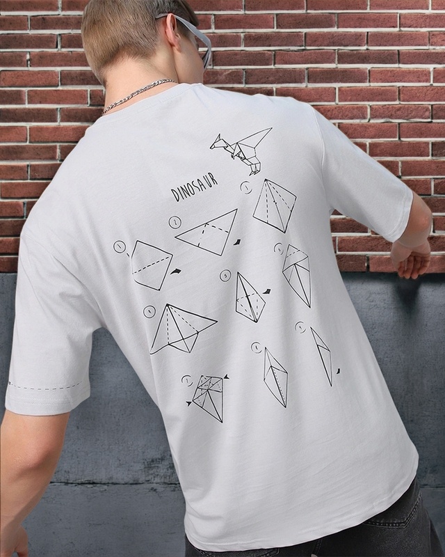 Shop Men's Grey Orig Graphic Printed Oversized T-shirt-Front