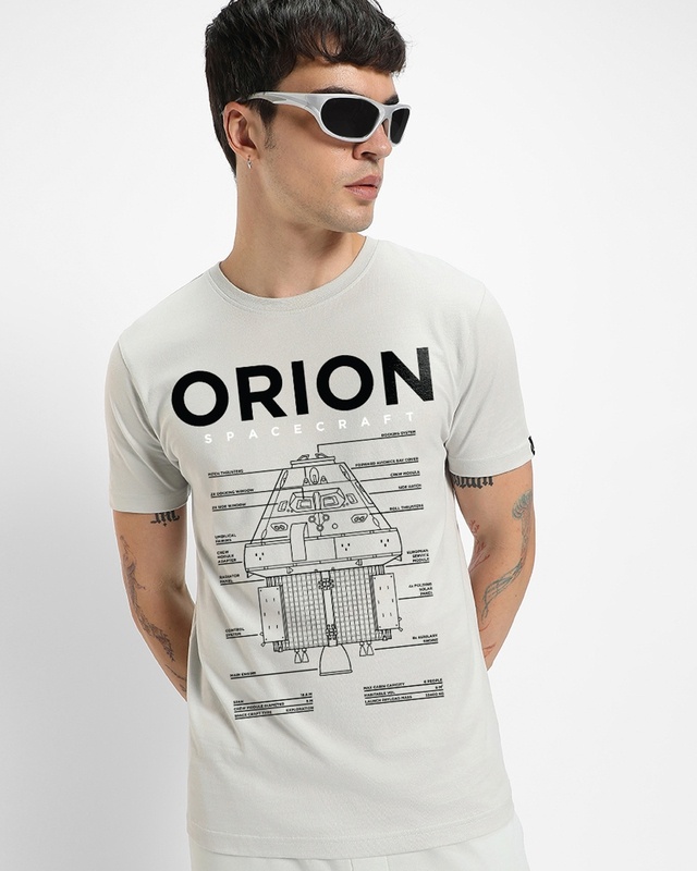 Men's Grey Orion Graphic Printed T-shirt-Front Bewakoof Shop Men's Grey Orion Graphic Printed T-shirt-Front