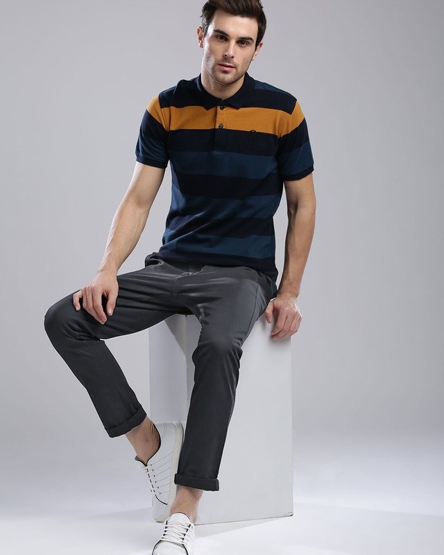 Shop Men's Grey Slim Fit Chinos-Front