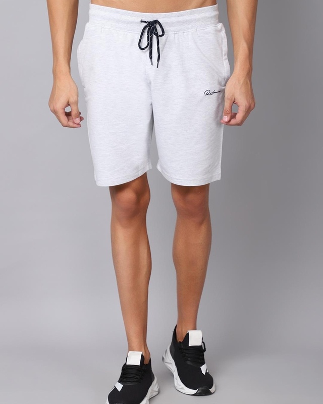 Shop Men's Grey Slim Fit Shorts-Front
