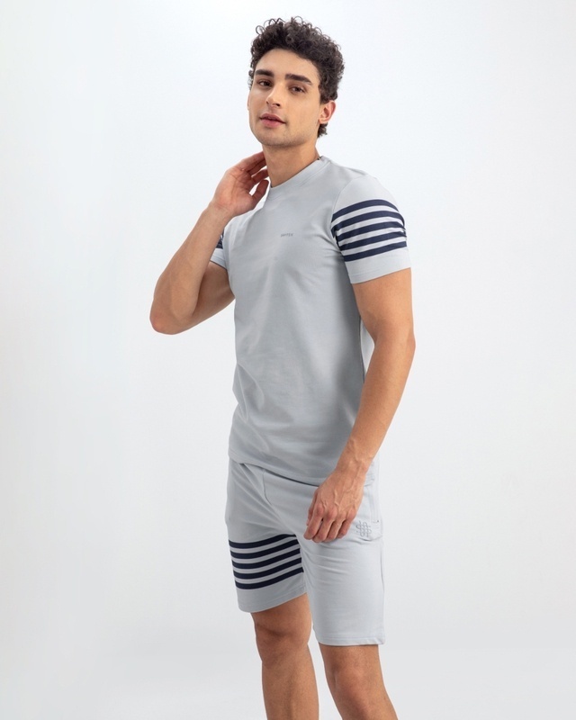 Shop Men's Grey T-Shirt & Shorts Set-Front
