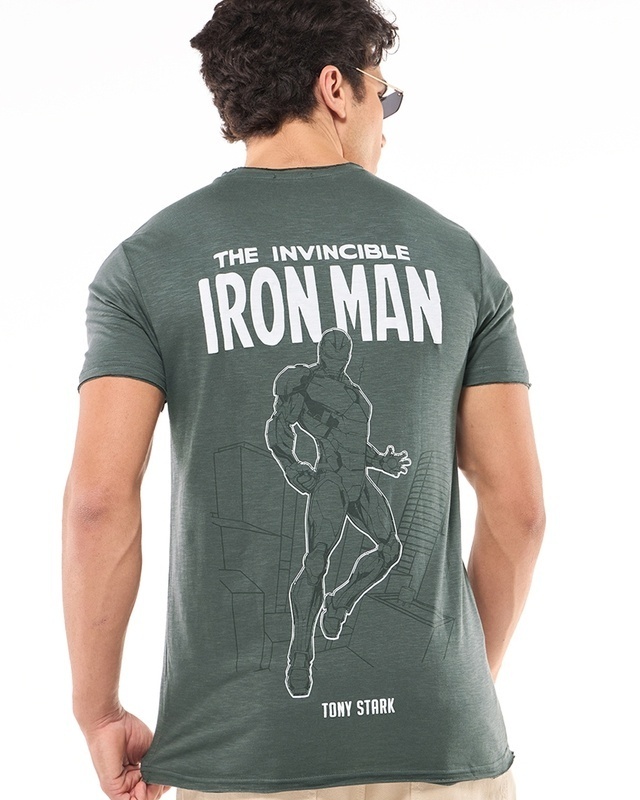 Shop Men's Grey The Invincible Graphic Printed T-shirt-Front