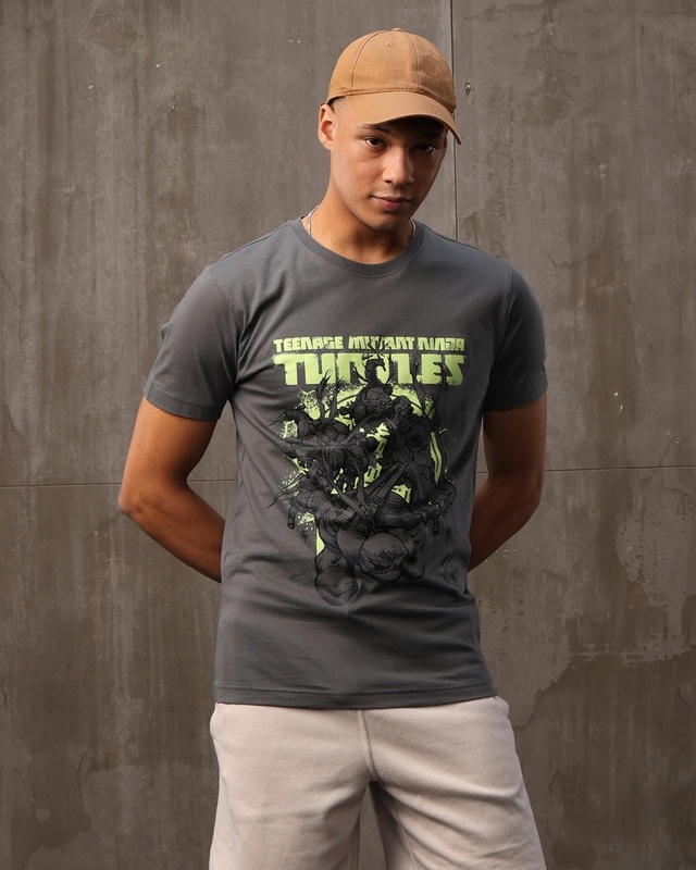 Teenage Mutant Ninja Turtles Gray Graphic T-Shirt - Small