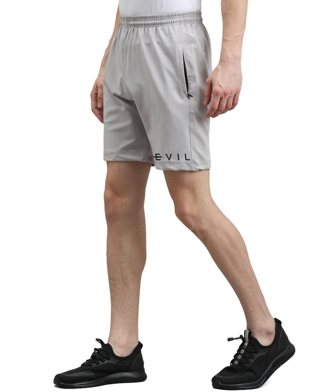 Shop Men's Grey Typography Shorts-Front