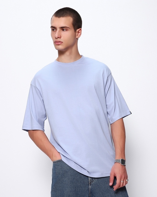 Shop Men's Baby Lavender Oversized T-shirt-Front