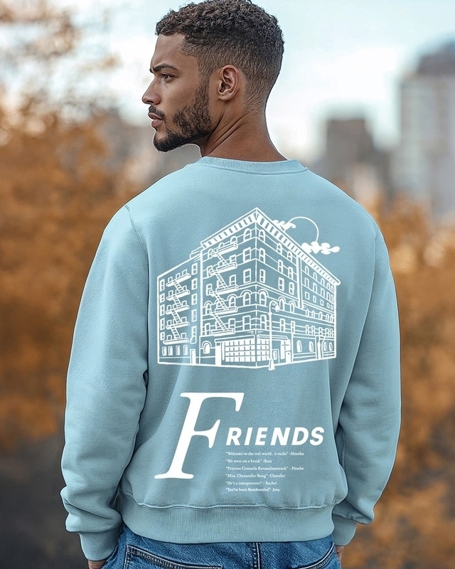 Shop Men's Harbor Gray Friends Forever Graphic Printed Sweatshirt-Front