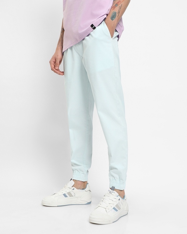 Shop Men's Blue Over Dyed Jogger Pants-Front