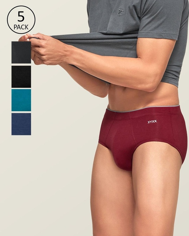 Shop Men's IntelliSoft Antimicrobial Micro Modal Uno Briefs (Pack of 5)-Front